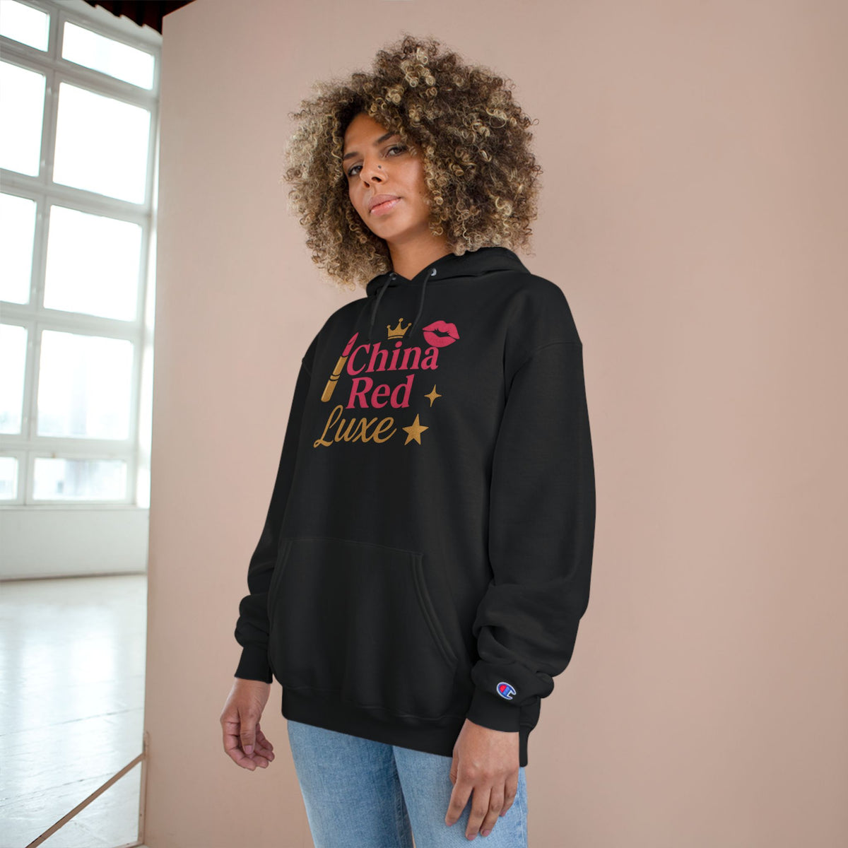Makeup Lover's Champion Hoodie, Fashionable Streetwear, Gift for Her, Cozy Pullover, Cute Outfit for Makeup Enthusiasts