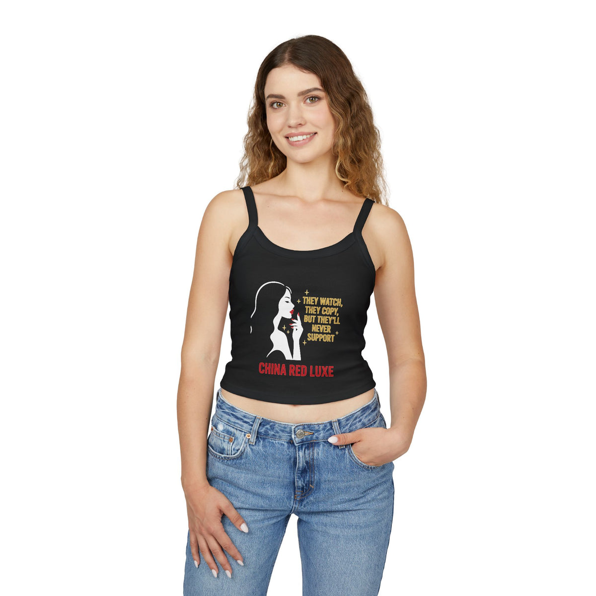 Chic Women's Spaghetti Strap Tank Top, Trendy Summer Fashion, Casual Daily Wear, Great for Parties, Festival Outfits, Gift Idea