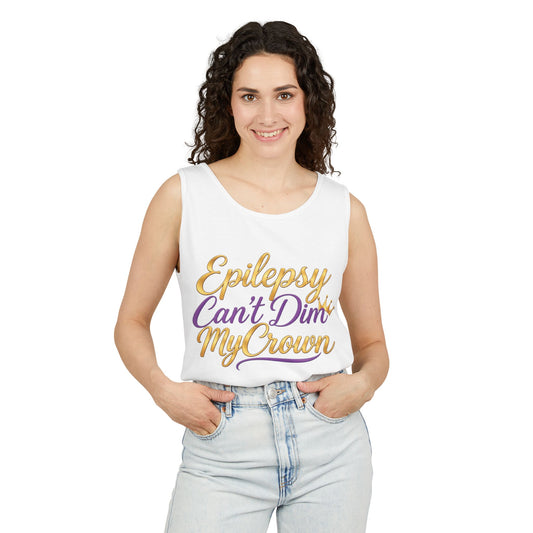 Epilepsy Can't Dim My Crown Tank Top — Inspirational Seizure Awareness Tee