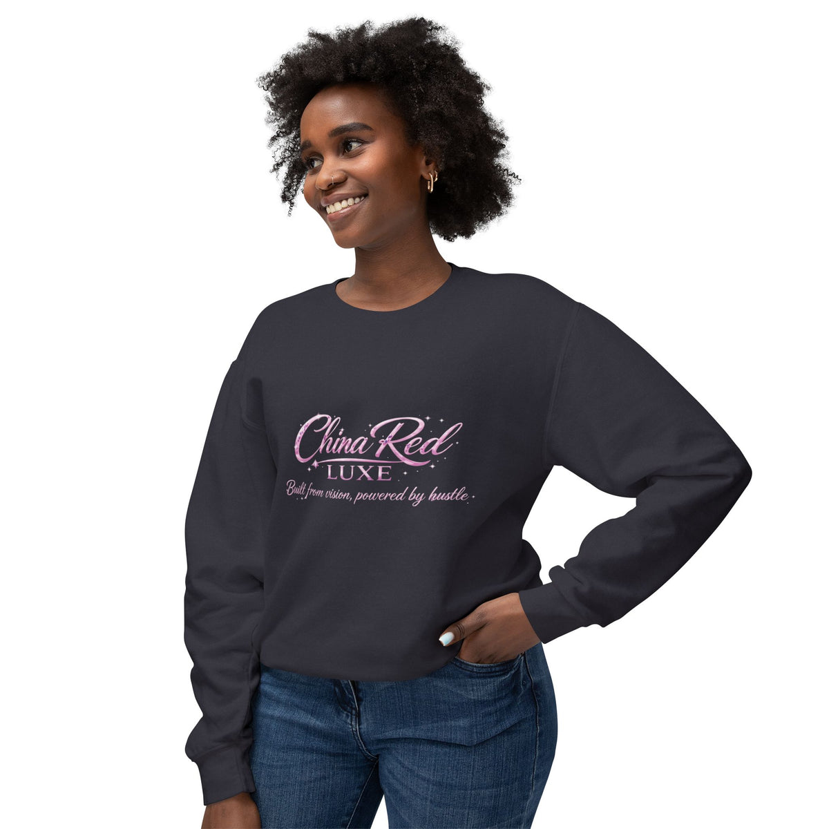 China Red Luxe Sweatshirt — "Built from Nerves, Powered by Hustle"