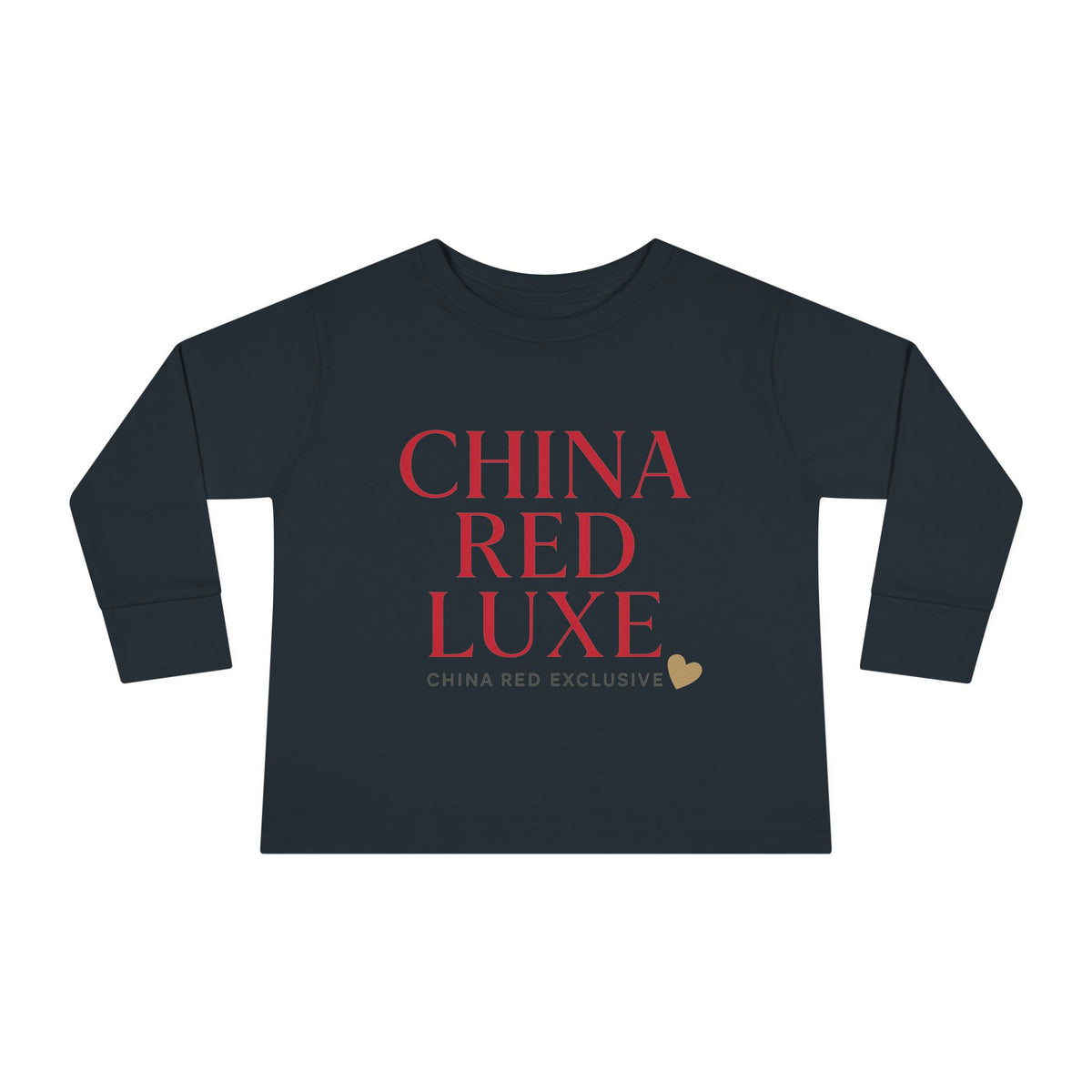 China Red Luxe - Toddler Long Sleeve Tee