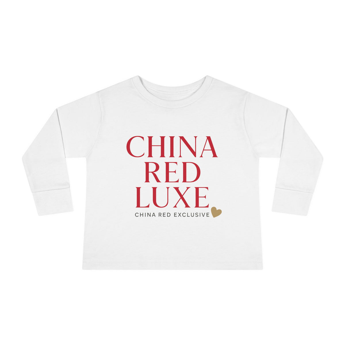China Red Luxe - Toddler Long Sleeve Tee