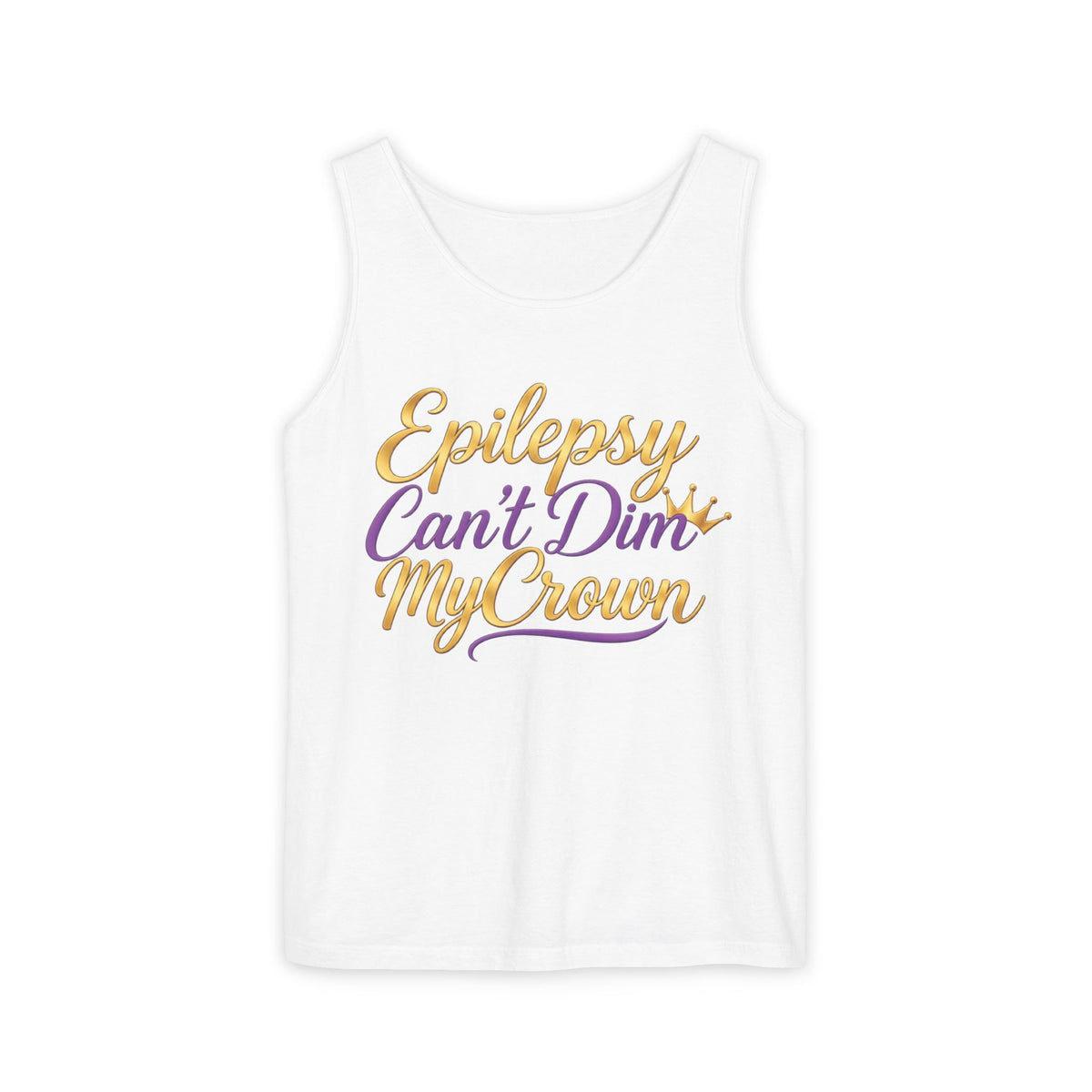 Epilepsy Can't Dim My Crown Tank Top — Inspirational Seizure Awareness Tee