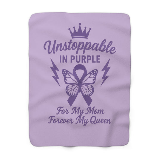 Purple Sherpa Fleece Blanket for Moms, Cozy Throw for Mother's Day, Inspirational Gift, Unstoppable in Purple, Soft Comfort for [...]