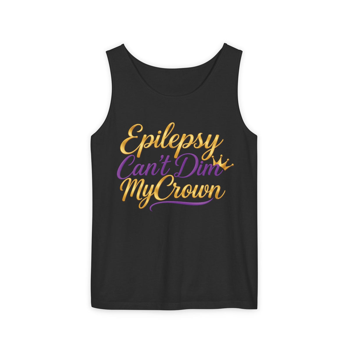 Epilepsy Can't Dim My Crown Tank Top — Inspirational Seizure Awareness Tee