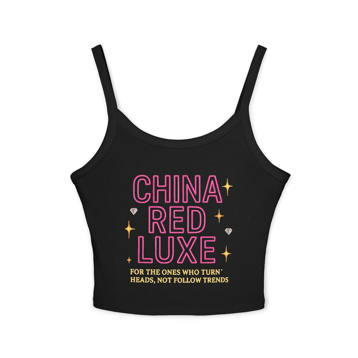 Chic Women's Spaghetti Strap Tank Top - Trendy Black Crop, Summer Essential, Gift for Fashion Lovers, Holiday Wear, Casual Outing