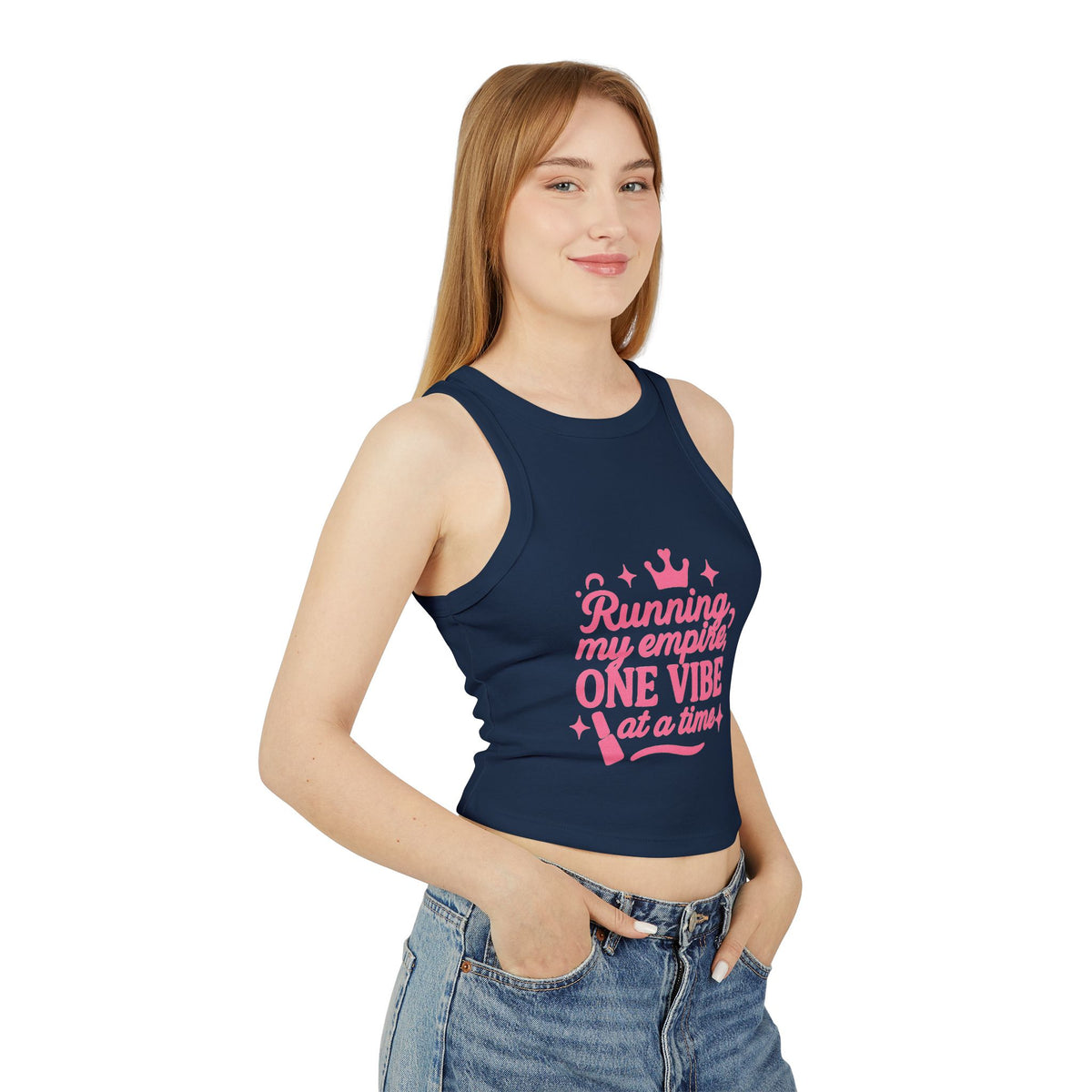 Empowering Racer Tank Top for Women, Fitness Apparel, Workout Tank, Casual Top, Motivational Activewear, Summer Outfit, Gift for Her